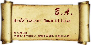 Brüszler Amarillisz névjegykártya